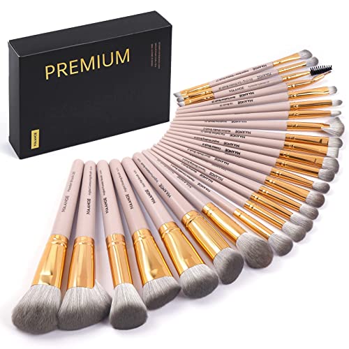 Pinselset makeup MAANGE Professionelles 25 pcs Make up Pinsel, Kosmetikpinsel Foundation Gesicht, Augen, Lippen pinsel Lidschatten pinsel Schminkpinsel Set with schwarze Geschenkbox von MAANGE