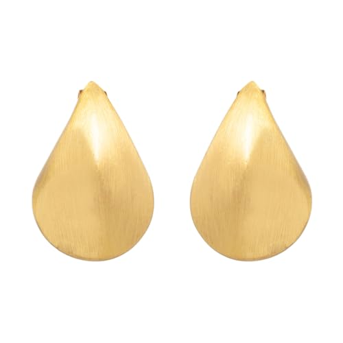 MAASHA Goldene Tropfen-Ohrringe, minimalistische, leichte Damen-Ohrringe, Statement-Schmuck, Messing mit 22 Karat Politur MAASHA Goldene Tropfen-Ohrringe, minimalistische, leichte Damen-Ohrringe, Statement-Schmuck, Messing mit 22 Karat Politur von MAASHA