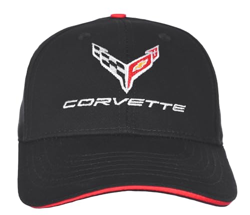 MABEIYE Auto Kappe für Chevy Corvette C8, Baseballkappe mit Auto-Logo Baumwolle Bestickt schwarz verstellbar Reise Autorennen Motorhut von MABEIYE