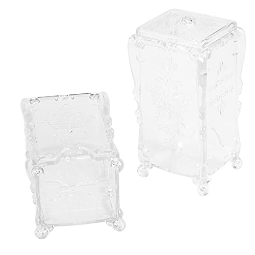 MABSSI 2Pcs Makeup Cotton Pad Organizer Schmetterling Fancy Aufbewahrungsbox für Nail Art Wipe Cotton Makeup Tools, Transparent Weiß von MABSSI