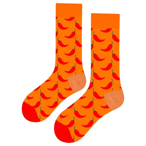 MAC BEEN Unisex Comida Y Bebida I Lustige Socken mit Chili-Muster, Einheitsgröße 37-44, Essen und Trinken I MAC BEEN Unisex Comida Y Bebida I Lustige Socken mit Chili-Muster, Einheitsgröße 37-44, Essen und Trinken I von MAC BEEN