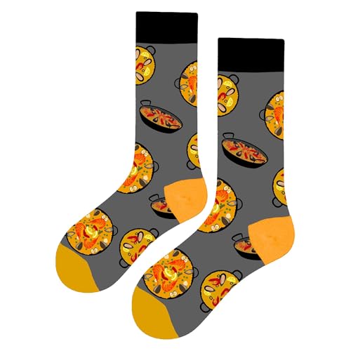 MAC BEEN Unisex Comida Y Bebida I Lustige Socken mit Paella-Muster, Einheitsgröße 37-44, Essen und Trinken I MAC BEEN Unisex Comida Y Bebida I Lustige Socken mit Paella-Muster, Einheitsgröße 37-44, Essen und Trinken I von MAC BEEN