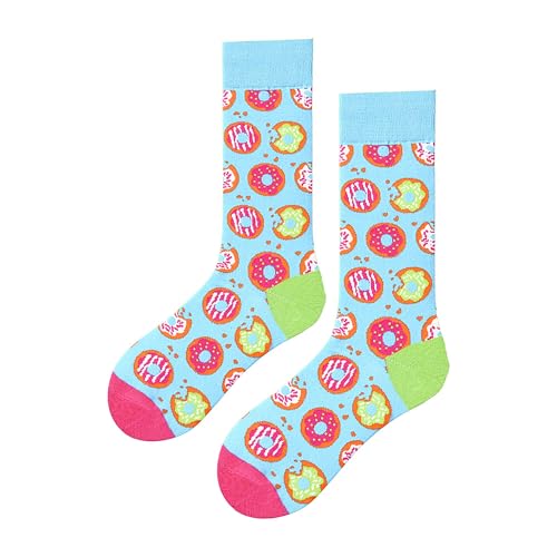MAC BEEN Unisex Comida Y Bebida Lustige Socken mit Donut-Muster, Einheitsgröße 37-44, Essen und Trinken II von MAC BEEN