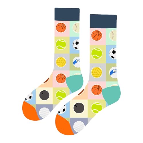 MAC BEEN Unisex Deportes Y Juegos Lustige Socken mit Ball-Muster, Einheitsgröße, Sport und Spiele, 37-44 von MAC BEEN