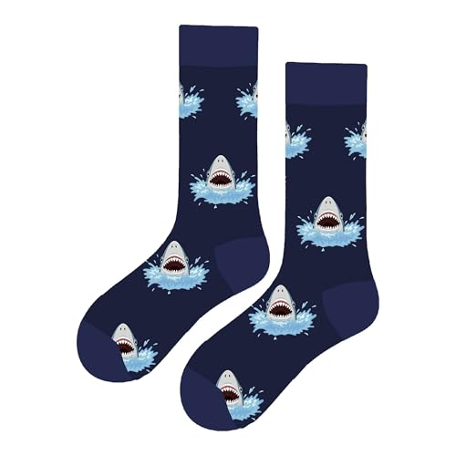 MAC BEEN Unisex Diseños Animales I Lustige Socken mit Hai-Muster, Einheitsgröße 37-44, Tiermotive I von MAC BEEN