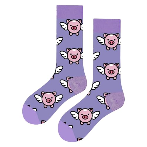 MAC BEEN Unisex Diseños Animales I Lustige Socken mit Schweinchen-Motiv, Einheitsgröße 37-44, Tiermotive I von MAC BEEN