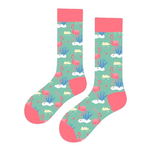 MAC BEEN Unisex Diseños Animales Lustige Socken mit Flamingo-Motiv, Einheitsgröße 37-44, Tiermotive II von MAC BEEN