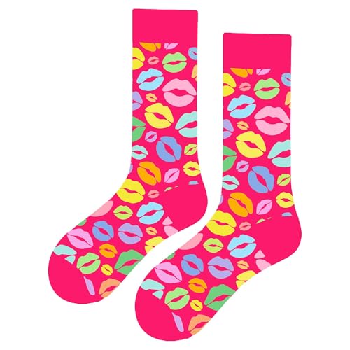 MAC BEEN Unisex Diseños Variados I Lustige Socken mit Lippenmuster, Einheitsgröße, Verschiedene Designs I, 37-44 MAC BEEN Unisex Diseños Variados I Lustige Socken mit Lippenmuster, Einheitsgröße, Verschiedene Designs I, 37-44 von MAC BEEN