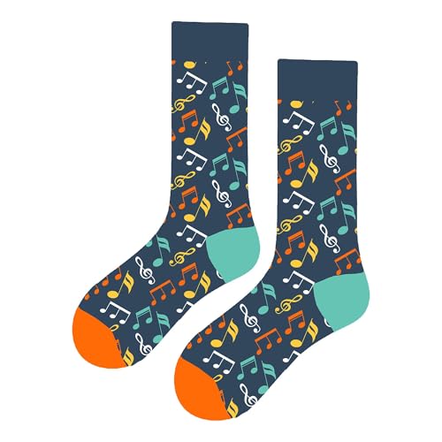 MAC BEEN Unisex Diseños Variados I Lustige Socken mit Musiknoten-Muster, Einheitsgröße 37-44, Verschiedene Designs I MAC BEEN Unisex Diseños Variados I Lustige Socken mit Musiknoten-Muster, Einheitsgröße 37-44, Verschiedene Designs I von MAC BEEN