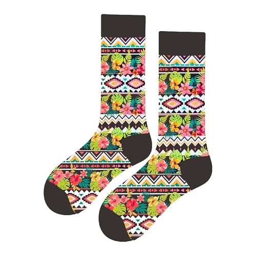MAC BEEN Unisex Diseños Variados I Lustige Socken mit bunten Blumenmuster, Einheitsgröße 37-44, Verschiedene Designs I MAC BEEN Unisex Diseños Variados I Lustige Socken mit bunten Blumenmuster, Einheitsgröße 37-44, Verschiedene Designs I von MAC BEEN