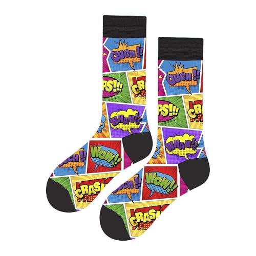 MAC BEEN Unisex Diseños Variados Lustige Socken mit Onomatopeien-Motiv, Einheitsgröße 37-44, Verschiedene Designs II MAC BEEN Unisex Diseños Variados Lustige Socken mit Onomatopeien-Motiv, Einheitsgröße 37-44, Verschiedene Designs II von MAC BEEN