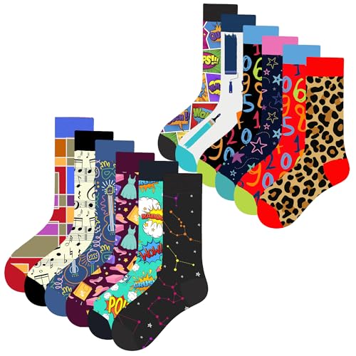 MAC BEEN Unisex Diseños Variados Set mit 12 Paar lustigen Socken Zeichnungen, Verschiedene Designs II, Einheitsgröße 37-44, (12er Pack) von MAC BEEN