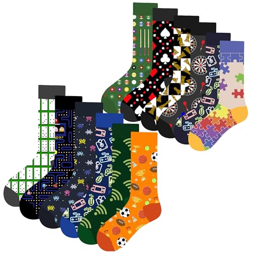 MAC BEEN Unisex Juegos Y Tecnología Set mit 12 Paar lustigen Socken Zeichnungen, Spielen und Technologie, Einheitsgröße 37-44, (12er Pack) von MAC BEEN