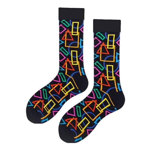 MAC BEEN Unisex Patrones Geométricos I Lustige Socken mit Dreiecken, Quadraten und Kreisen, Einheitsgröße 37-44, Geometrische Muster I von MAC BEEN