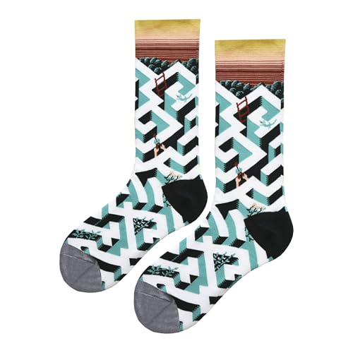 MAC BEEN Unisex Patrones Geométricos I Lustige Socken mit Labyrinth, Einheitsgröße 37-44, Geometrische Muster I MAC BEEN Unisex Patrones Geométricos I Lustige Socken mit Labyrinth, Einheitsgröße 37-44, Geometrische Muster I von MAC BEEN