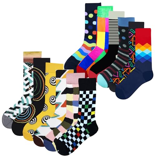 MAC BEEN Unisex Patrones Geométricos I Set mit 12 Paar lustigen Socken Zeichnungen, geometrische Muster I, Einheitsgröße 37-44, (12er Pack) von MAC BEEN