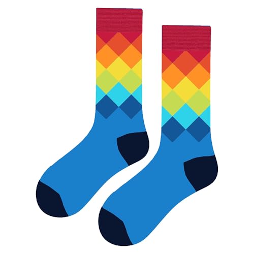 MAC BEEN Unisex Patrones Geométricos Lustige Socken mit bunten Rautenmuster, Einheitsgröße 37-44, Geometrische Muster II von MAC BEEN