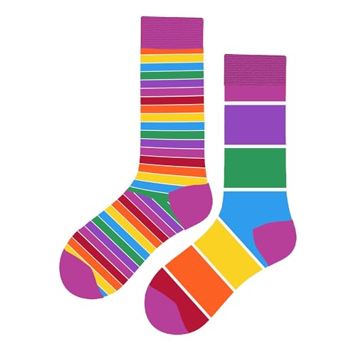 MAC BEEN Unisex Patrones Geométricos Lustige Socken mit bunten Streifen, Einheitsgröße 37-44, Geometrische Muster II von MAC BEEN