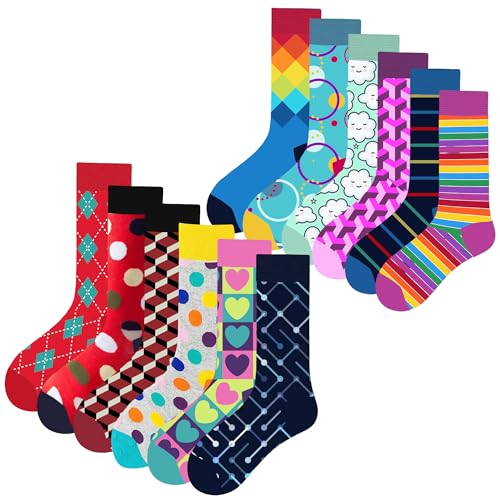 MAC BEEN Unisex Patrones Geométricos Set mit 12 Paar lustigen Socken Zeichnungen, geometrische Muster II, Einheitsgröße 37-44, (12er Pack) von MAC BEEN