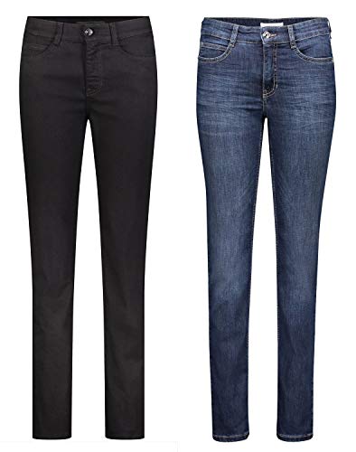 MAC Angela 2er Pack Damen Jeans in Verschiedene Farbvarianten Damen Hose, Größe:W34/L30, Farbe:D999+D845 von MAC Jeans