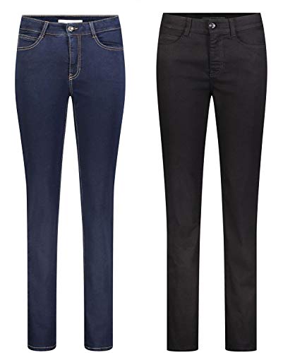 MAC Angela 2er Pack Damen Jeans in Verschiedene Farbvarianten Damen Hose, Größe:W34/L34, Farbe:D999+D801 von MAC Jeans