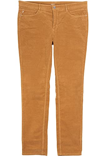 MAC Angela Cordjeans Stretchjeans Slim Fit Straight Leg Damen, Farbe:Camel, Damengrößen:44, Hosenlänge:L32 von MAC Jeans