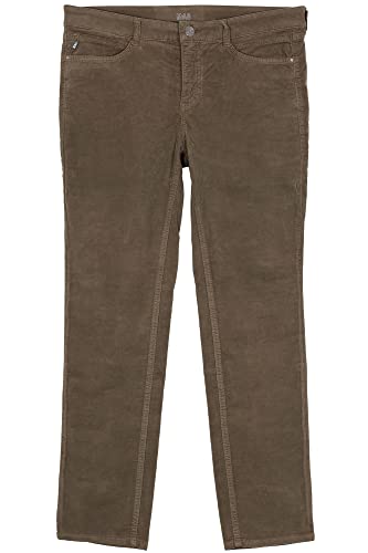 MAC Angela Cordjeans Stretchjeans Slim Fit Straight Leg Damen, Farbe:Khaki, Damengrößen:42, Hosenlänge:L30 von MAC Jeans