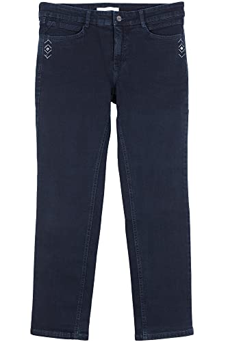 MAC Angela Glamour Stretchjeans Slim Fit Straight Leg Damen Denim, Farbe:dunkelblau, Damengrößen:42, Hosenlänge:L32 von MAC Jeans