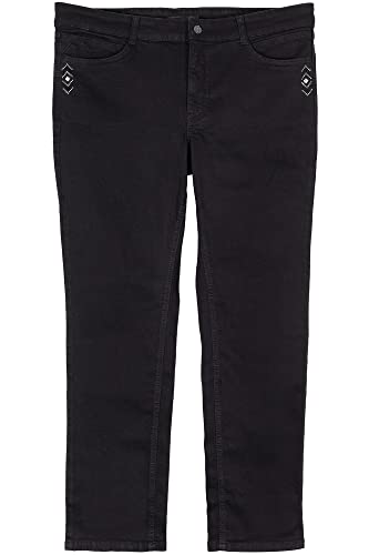 MAC Angela Glamour Stretchjeans Slim Fit Straight Leg Damen Denim, Farbe:schwarz, Damengrößen:46, Hosenlänge:L30 von MAC Jeans