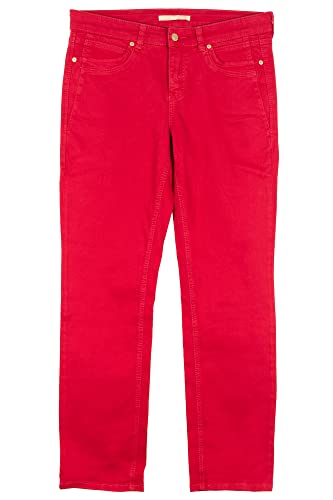 MAC Angela New Stretchjeans Straight Leg Damen Denim, Farbe:dunkelrot, Damengrößen:44, Hosenlänge:L30 von MAC Jeans