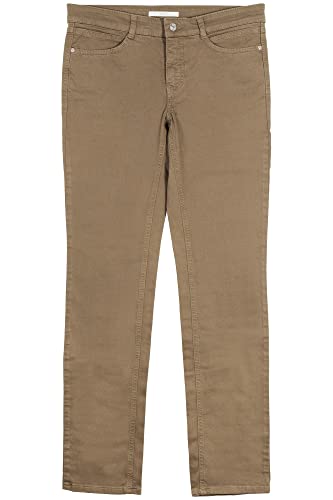 MAC Angela Stretchjeans Slim Fit Straight Leg Damen Denim, Farbe:Khaki, Damengrößen:42, Hosenlänge:L32 von MAC Jeans