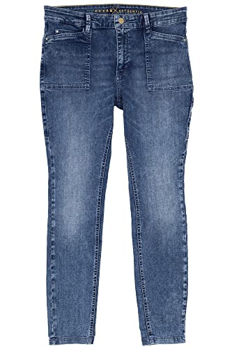 MAC Dream Skinny Worker Stretchjeans Cropped Hose Röhrenjeans Damen Denim, Farbe:blau, Damengrößen:40, Hosenlänge:L28 von MAC Jeans