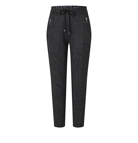 MAC Easy Smart Damen HoseLight Jersey Black Art.Nr. 0107L271000 966B*, Größe:W34/L29, Farbe:966B Black Herringbone Print von MAC Jeans