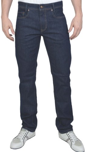 MAC Herren Straight Leg Straight Jeans Arne 0970L, Einfarbig, Gr. W38/L36, Blau (Dark H602) von MAC Jeans