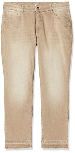 MAC JEANS Damen Melanie Pipe Fringe Glam Straight Jeans, Braun (Nougat Authentic Wash D751), 34W / 27L von MAC Jeans