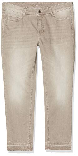 MAC JEANS Damen Angela Pipe Fringe Glam Straight Jeans, per Pack Braun (Nougat Authentic wash D751), W44/L27 (Herstellergröße: 44/27) von MAC Jeans