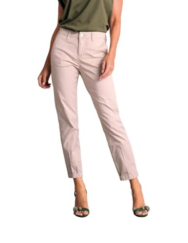 MCA Damen Chino Turn Up Straight Jeans, per Pack Beige (Ivory PPT 208R), W36 (Herstellergröße: 36/Ol) von MAC Jeans