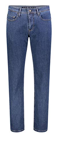 MAC Jeans Herren Ben Alpha New Basic Denim Straight Jeans, Blau (Stonewash Dark H108), W35/L30 von MAC Jeans