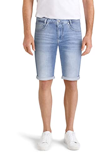 MAC Jeans Herren Jog'n Jeans Light Sweat Denim Bermuda Shorts, H230 Light Authentic Sky Blue von MAC Jeans