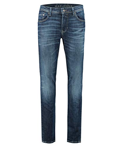 MAC Jeans Herren Stan Slim Jeans, Deep Blue Authentic Used H644, W31/L34 von MAC Jeans