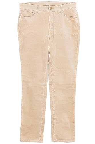 MAC Melanie Samtjeans Stretchjeans Feminine Fit Straight Leg Damen, Farbe:beige, Damengrößen:44, Hosenlänge:L32 von MAC Jeans