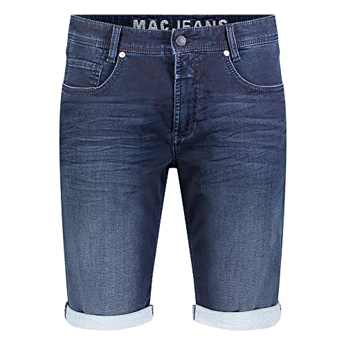 Mac 0994L 0562 00 Herren Jog'n Bermuda 5-Pocket-Form Gürtelschlaufen Knopf Uni, Groesse 33, dunkelblau Denim von MAC Jeans