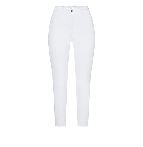 Mac Damen Jeans Dream Summer Slim Fit, verkürzte Länge Weiss - 34/26 von MAC Jeans