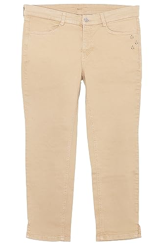 MAC Angela Pipe Stretchjeans Cropped Jeans Hose Damen Slim Fit Denim, Farbe:Sand, Damengrößen:40, Hosenlänge:L28 von MAC