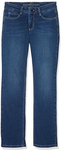 MAC Damen Straight Leg Straight Jeans Dream 0355L, Einfarbig, Gr. W42/L34, Blau (Mid Blue D569) von MAC Jeans