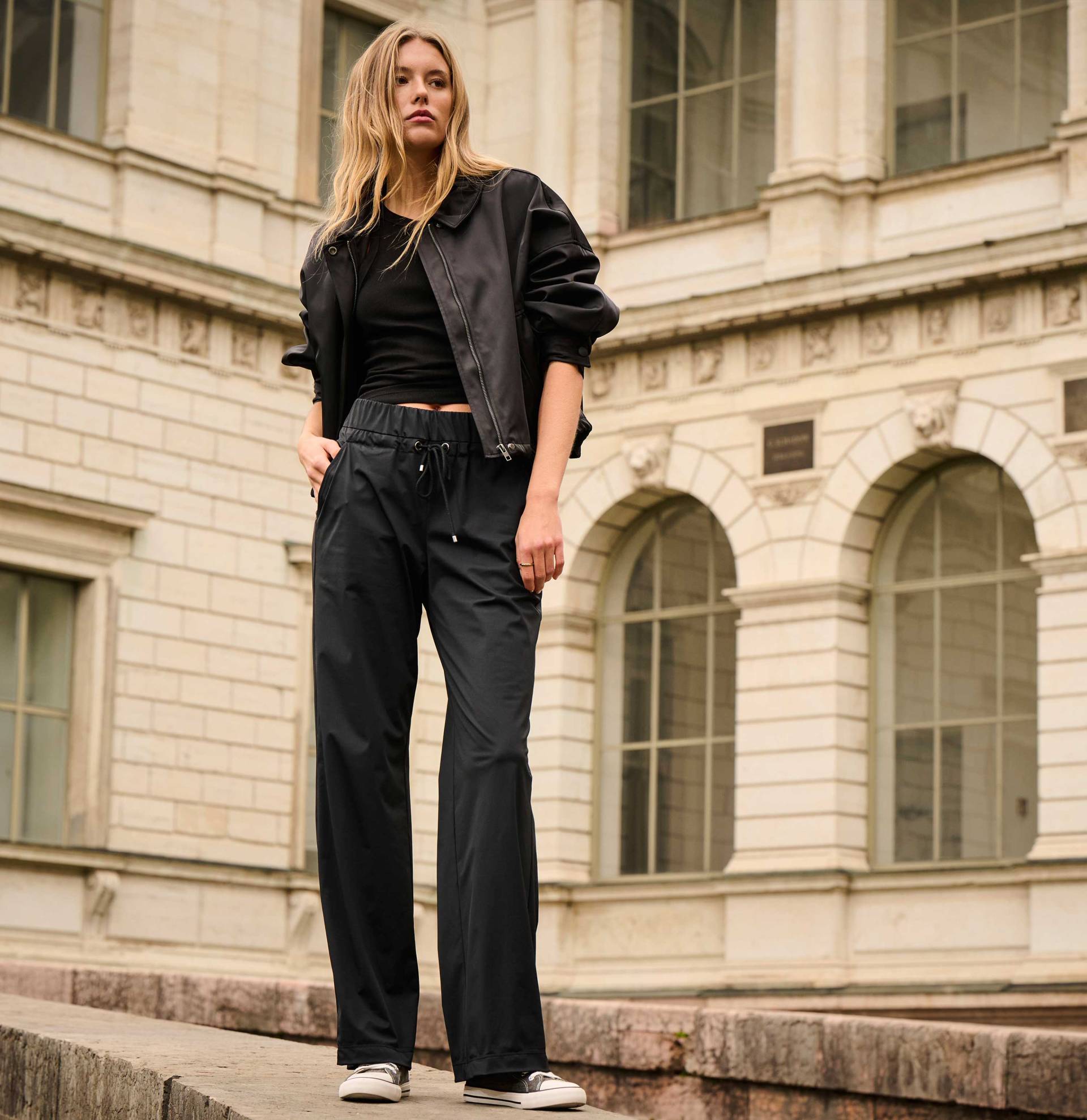 MAC - MAC JEANS - EASY WIDELEG, Premium techno stretch schwarz - Gr. - 38/30 von MAC