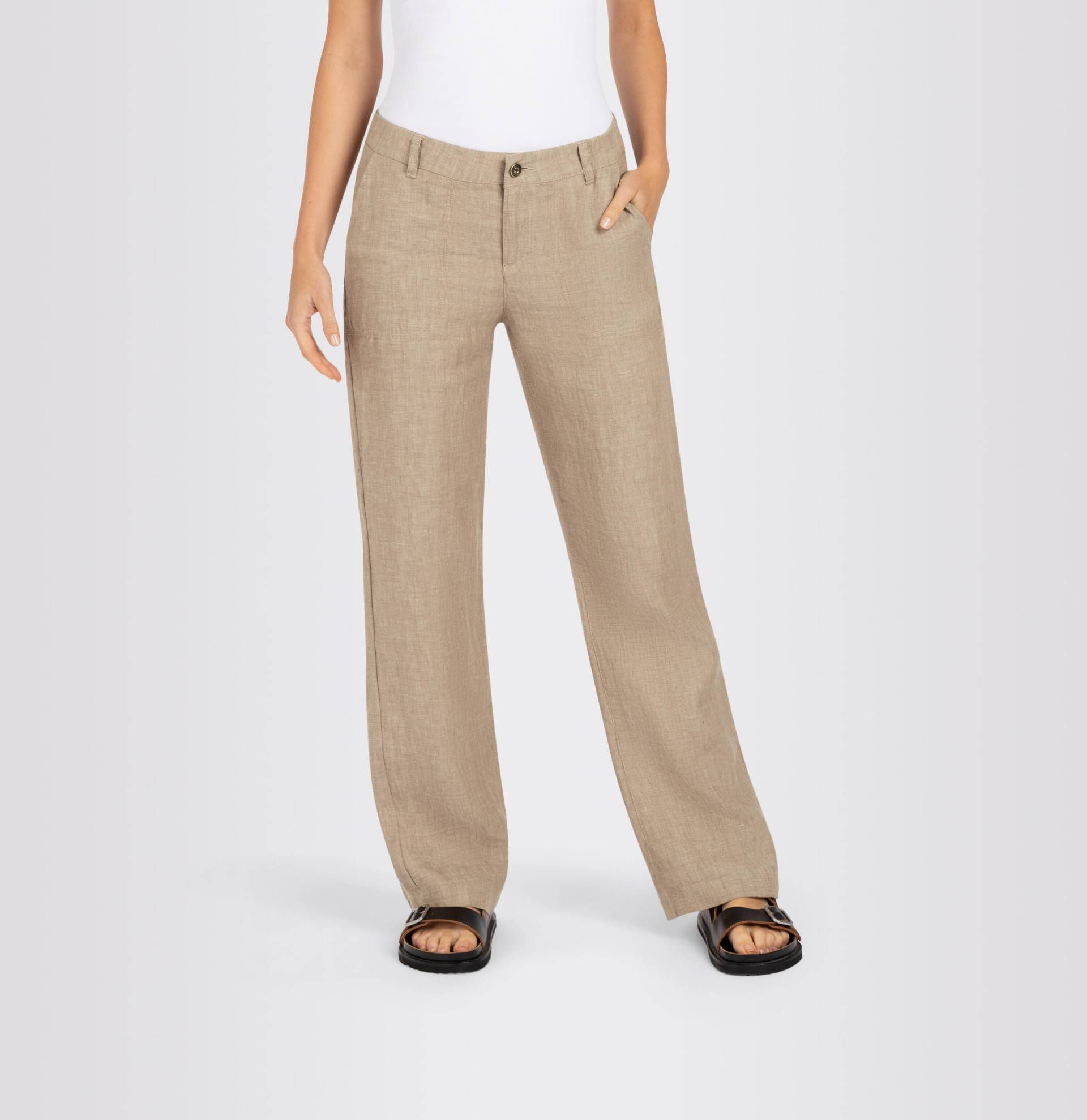 MAC - MAC JEANS - NORA, Pure linen braun von MAC