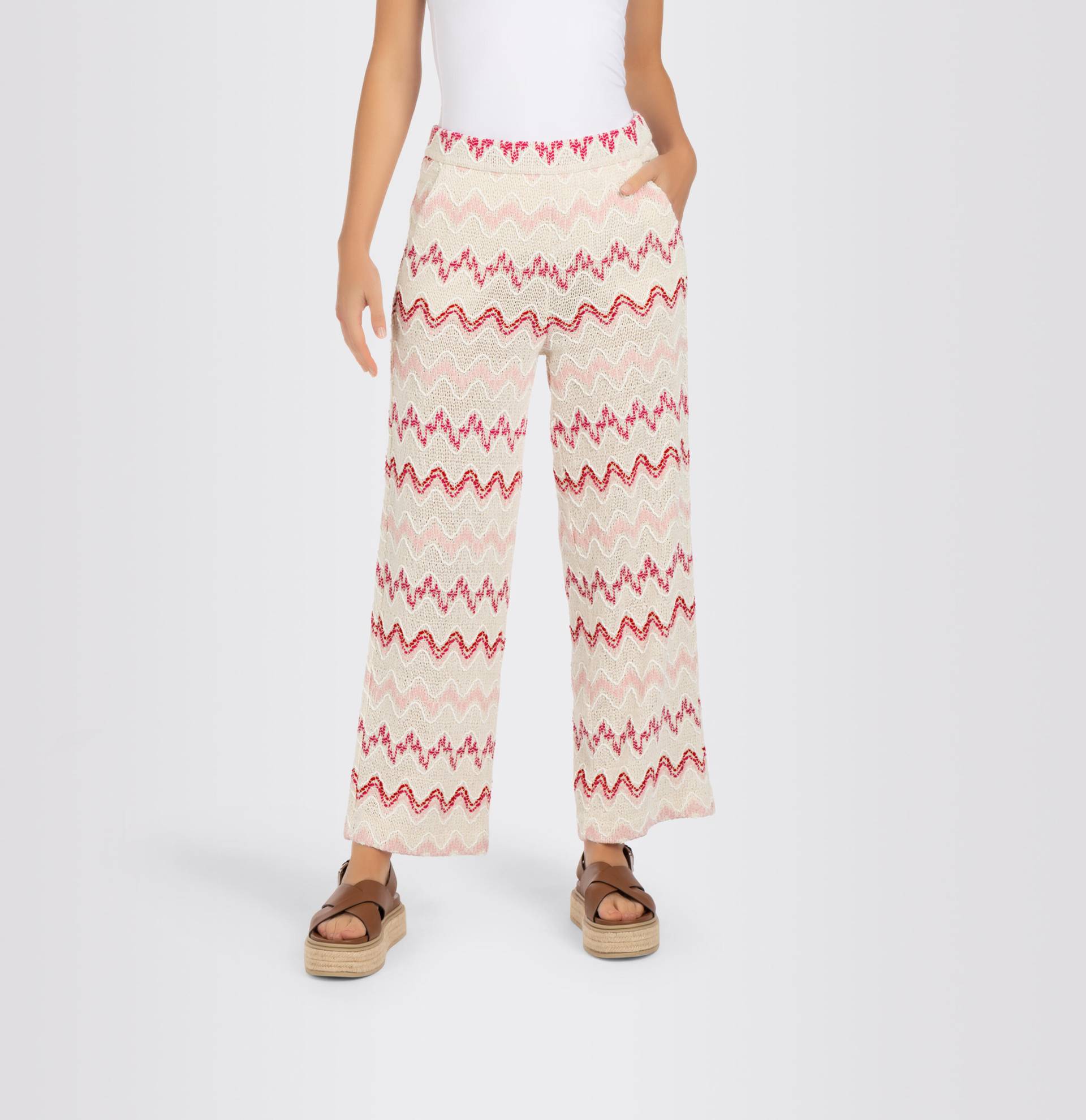 MAC - MAC JEANS - PALAZZO, Summer Bouclé beige - Gr. - 38/OL von MAC