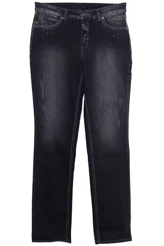 MAC Melanie Glam Stretchjeans Feminine Fit Straight Leg Damen Denim, Farbe:schwarz, Damengrößen:44, Hosenlänge:L34 von MAC