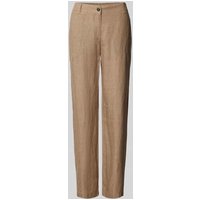 MAC Regular Fit Leinenhose mit Gürtelschlaufen Modell 'NORA' in Beige Melange, Größe 42/30 von MAC